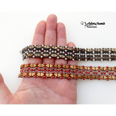 Step-by-step Beading Pattern for Beads Bracelet, Beadwork Project, "Odette" PDF Jewelry Pattern