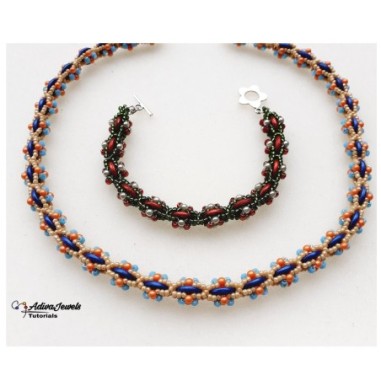 DIY Beaded Rope, Beads Necklace or Bracelet Pattern, "Yara" PDF Beading Tutorial