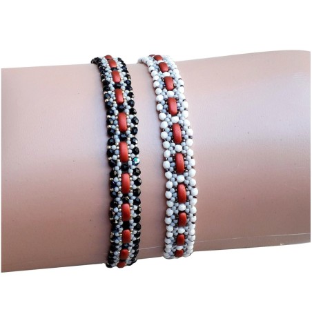 Beaded Narrow Wrist Band DIY, Beads Bracelet Making, "Diane" PDF Beading Tutorial