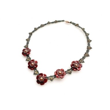 DIY Beaded Floral Necklace, Beading Pattern, "Buds of May" PDF Bead Weaving Tutorial
