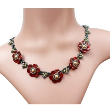 DIY Beaded Floral Necklace, Beading Pattern, "Buds of May" PDF Bead Weaving Tutorial