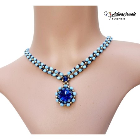 Beading Tutorial for Pendant Necklace, Beaded Jewelry Step by Step, "Kelly" PDF Beadwork Pattern