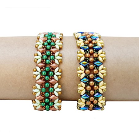 Bead Weaving Pattern,Bracelet DIY, Elegant Beaded Design, GemDuo Bracelet Idea, SuperDuo Beadwork, "Jenny" Bracelet Tutorial