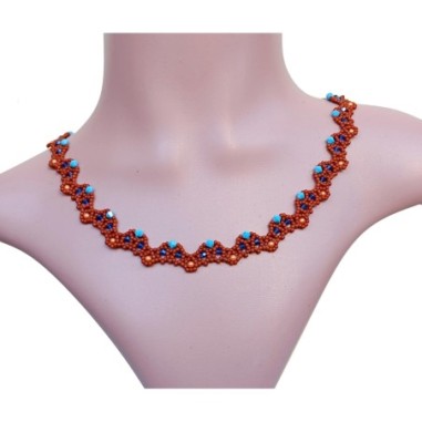 Pattern for DIY Elegant Crystals Necklace, Beaded Jewelry Making, "Rita" PDF Bead Weaving Tutorial