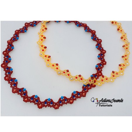 Pattern for DIY Elegant Crystals Necklace, Beaded Jewelry Making, "Rita" PDF Bead Weaving Tutorial