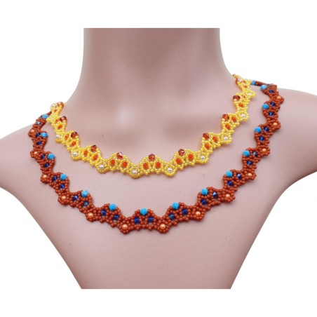 Pattern for DIY Elegant Crystals Necklace, Beaded Jewelry Making, "Rita" PDF Bead Weaving Tutorial