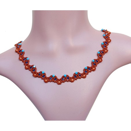 Pattern for DIY Elegant Crystals Necklace, Beaded Jewelry Making, "Rita" PDF Bead Weaving Tutorial