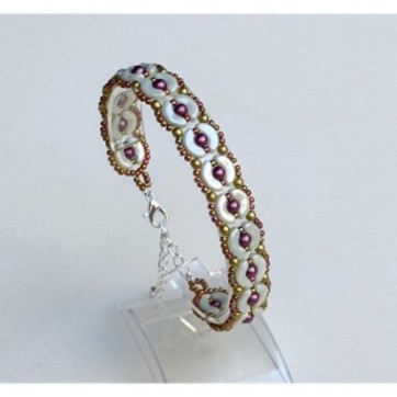 DIY Bead Weave Pattern for Bracelet, Step-by-Step Beading, 'Minnie' PDF Beadwork Tutorial