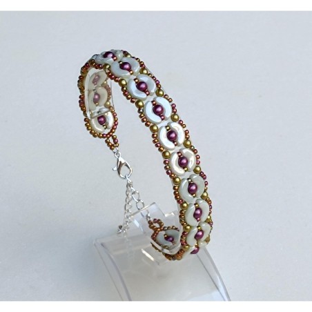DIY Bead Weave Pattern for Bracelet, Step-by-Step Beading, 'Minnie' PDF Beadwork Tutorial