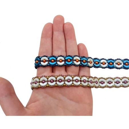 DIY Bead Weave Pattern for Bracelet, Step-by-Step Beading, 'Minnie' PDF Beadwork Tutorial