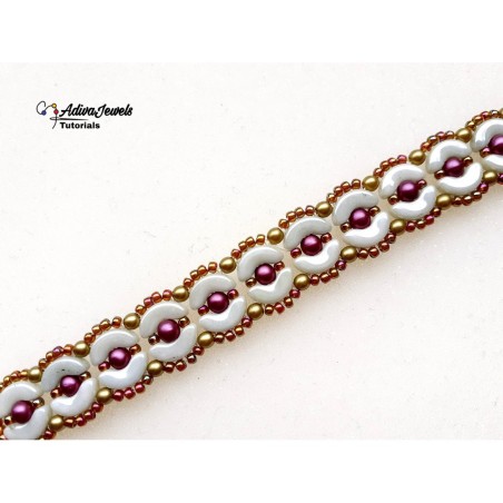 DIY Bead Weave Pattern for Bracelet, Step-by-Step Beading, 'Minnie' PDF Beadwork Tutorial