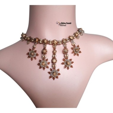 DIY Snowflake Fringe Necklace Tutorial, Beaded Choker Design, "Snow" PDF Beadwork Pattern