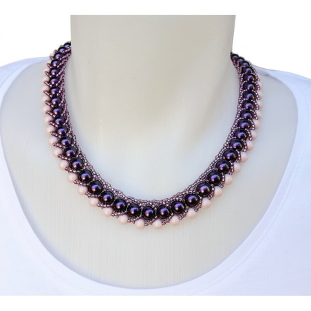 DIY Pearls Necklace Pattern, Bead Weaving Design, "Tina" PDF Beadwork Tutorial