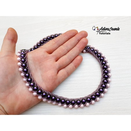 DIY Pearls Necklace Pattern, Bead Weaving Design, "Tina" PDF Beadwork Tutorial