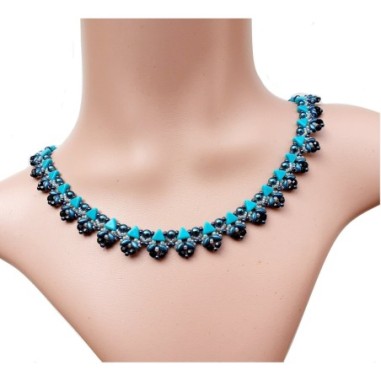 Beading Pattern for DIY Necklace, Beaded Jewelry Design, "Delicacy" PDF Beadwork Tutorial