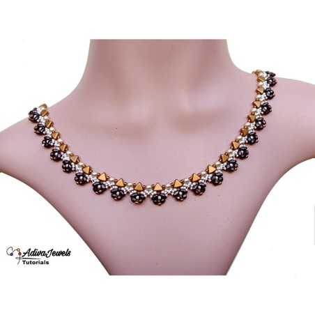 Beading Pattern for DIY Necklace, Beaded Jewelry Design, "Delicacy" PDF Beadwork Tutorial