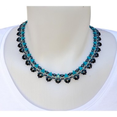 Beading Pattern for DIY Necklace, Beaded Jewelry Design, "Delicacy" PDF Beadwork Tutorial