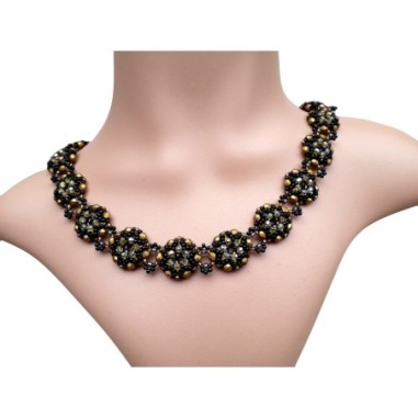 Pattern for Necklace, Bracelet and Earrings with Seed Beads and Crystals, Jewelry Making Design, "Kaya" PDF Beadwork Tutorial