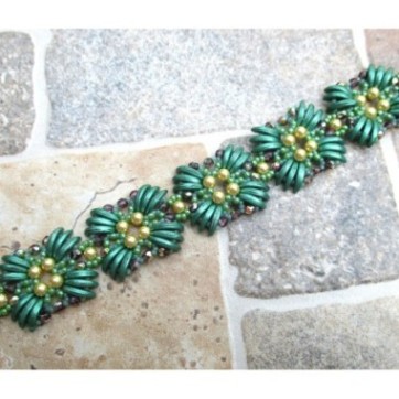 Beading Bracelet Tutorial, Step by Step Beadwork, "Zeta" PDF Bead Weaving Pattern 2