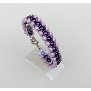 Tutorial for DIY Beaded Bracelet with Pearls and Seed Beads, "Pearly" PDF Beading Pattern