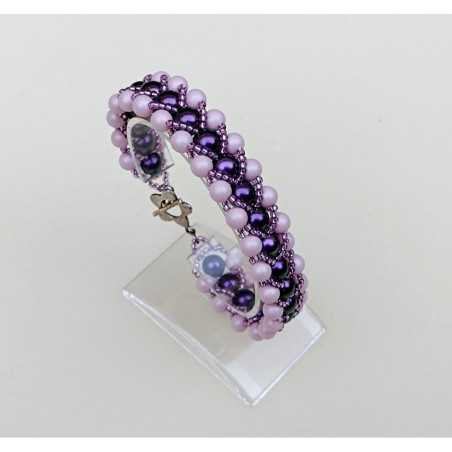 Tutorial for DIY Beaded Bracelet with Pearls and Seed Beads, "Pearly" PDF Beading Pattern
