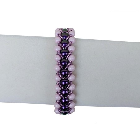 Tutorial for DIY Beaded Bracelet with Pearls and Seed Beads, "Pearly" PDF Beading Pattern